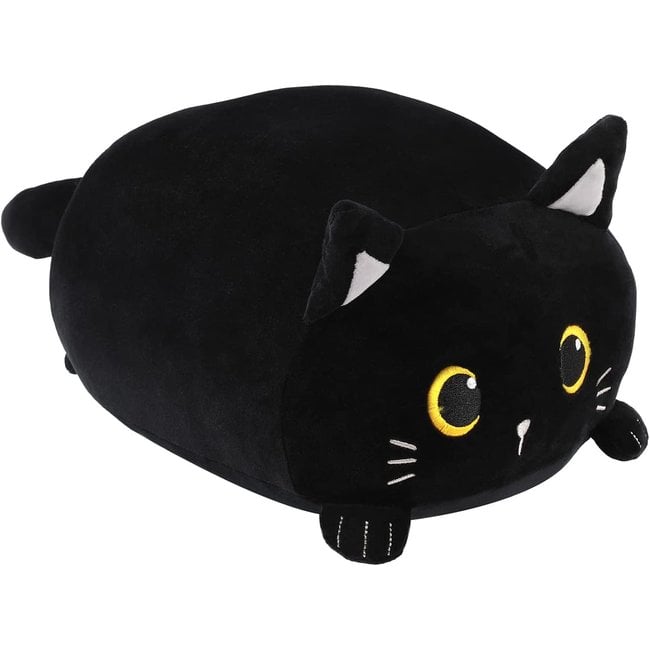 i-total Fluffy Cushion Black Cat