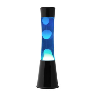 i-total Lava Lamp - blauw met witte lava - zwarte voet