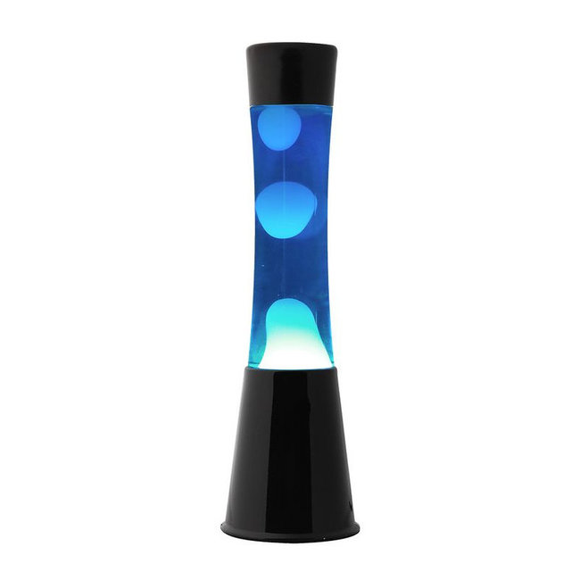 i-total - Lampe à Lave - bleu avec lave blanche - base noire