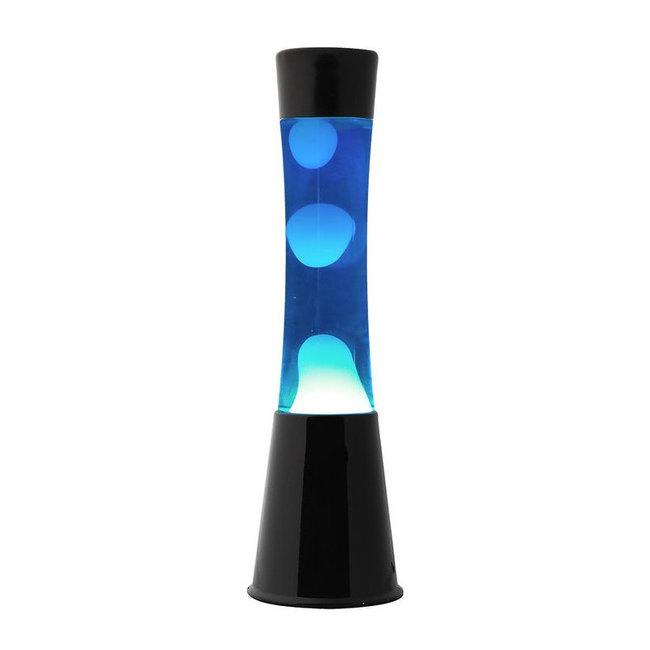 i-total - Lava Lamp - blauw met witte lava - zwarte voet