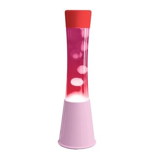 Fisura Lampe à Lave - rouge avec lave blanche - base rose