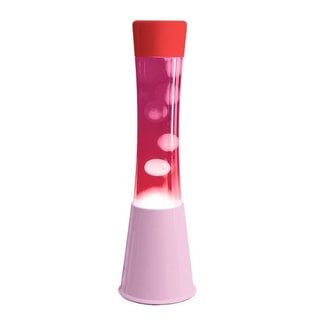 Fisura Lava Lamp - rood met witte lava - roze voet