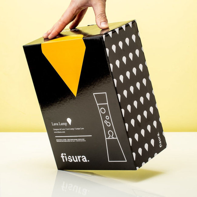 Fisura - Lavalampe - orange Flüssigkei & Lava - Silbersockel