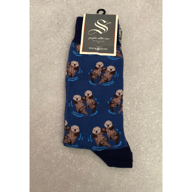 SockSmith - Sokken / Kousen Significant Otter - dansende otters - maat 40-46 (mannen) - blauw