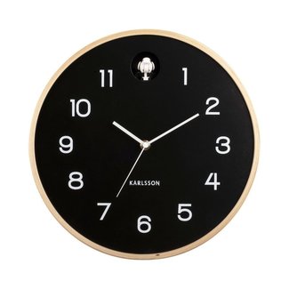 Karlsson Horloge Murale à Coucou Natural Cuckoo - noir