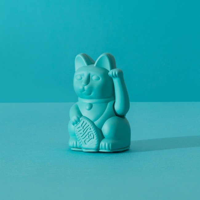 Donkey - Waving Lucky Cat Maneki-Neko Mini - turquoise