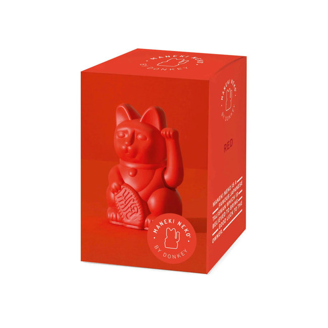 Donkey - Wuivende Gelukskat Maneki-Neko Mini - rood