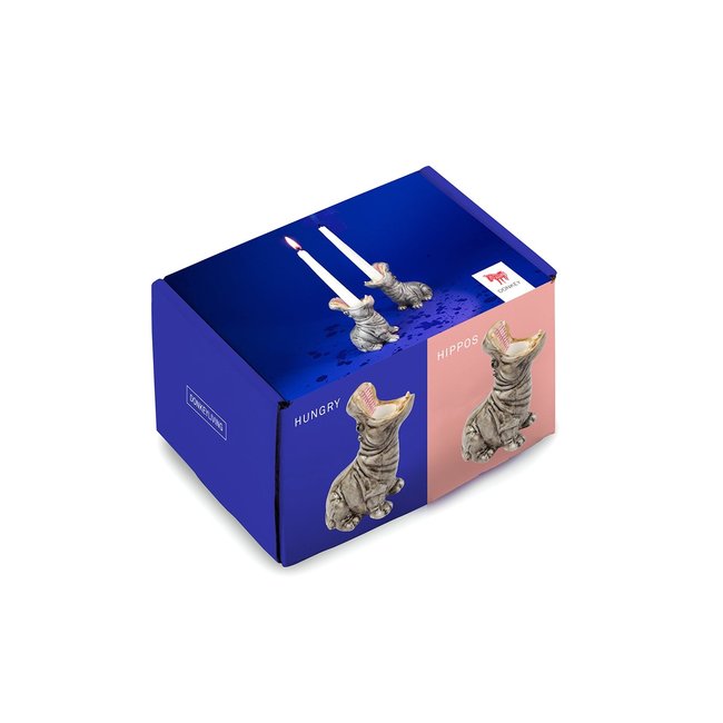 Donkey - Kandelaar Hongerige Nijlpaarden - set van 2