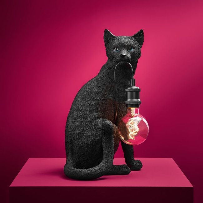 Werner Voß Table Lamp Cat Chouchou - black