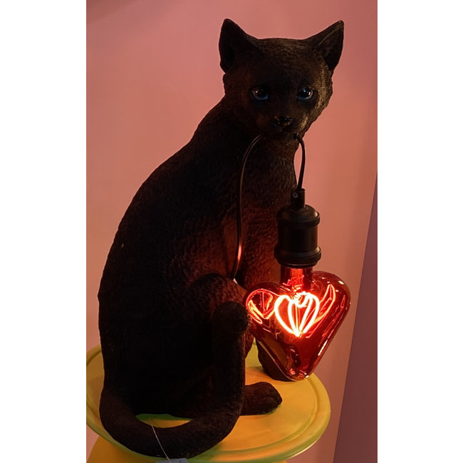 Werner Voß - Lampe de Table - Lampe Animale Chat Chouchou - noir