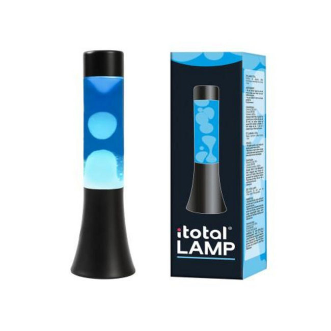 i-total - Mini Lava Lamp - blue with white lava - black base