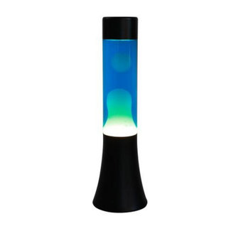 i-total Mini Lava Lamp - blauw met witte lava - zwarte voet