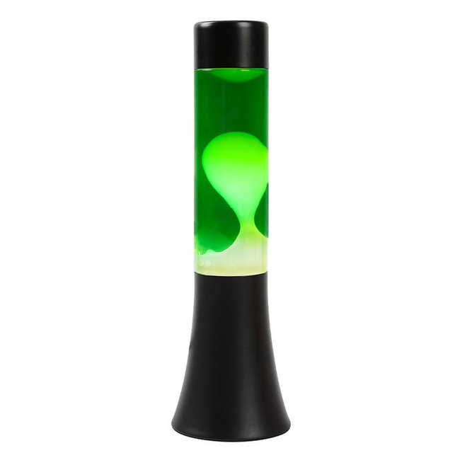 i-total - Mini Lampe à Lave - vert avec lave blanche - base noire