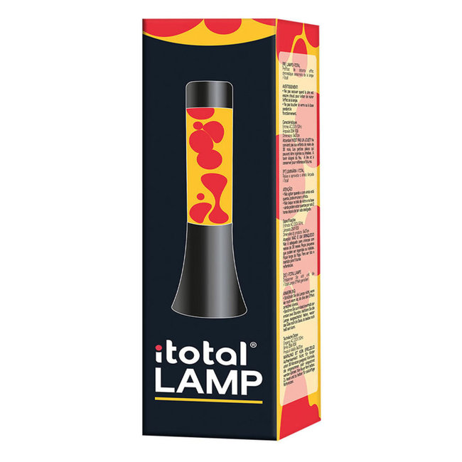 i-total - Mini Lava Lamp - orange with red lava - black base