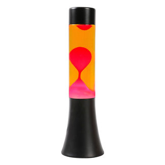 i-total Mini Lava Lamp - oranje met rode lava - zwarte voet