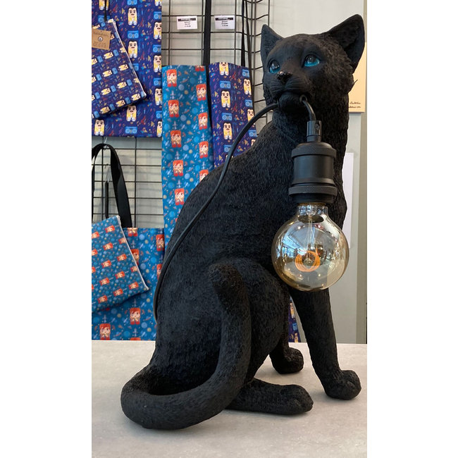 Werner Voß - Lampe de Table - Lampe Animale Chat Chouchou - noir
