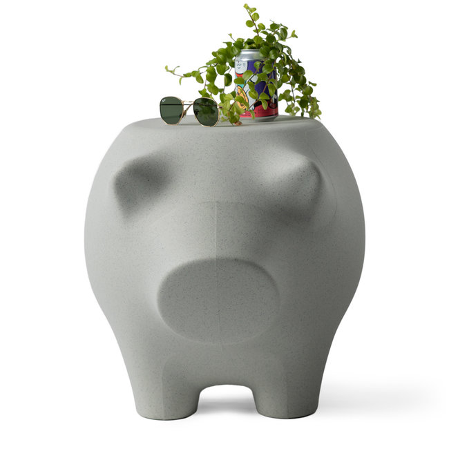 Werkwaardig - Kruk - Bijzettafel Varken - stone