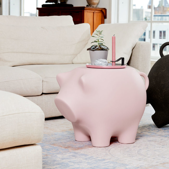 Werkwaardig - Stool - Side Table Pig - baby pink