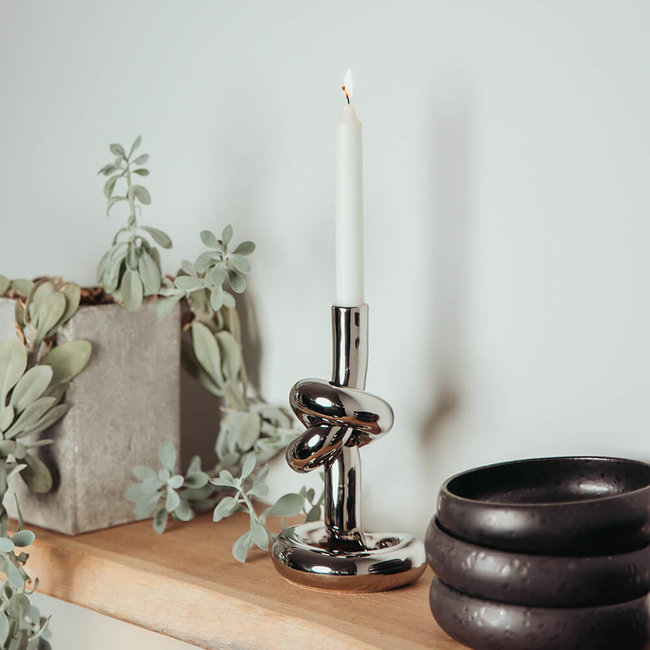 Werkwaardig - Knotted Candleholder - white