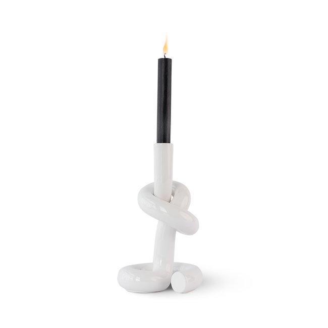 Werkwaardig - Knotted Candleholder - white