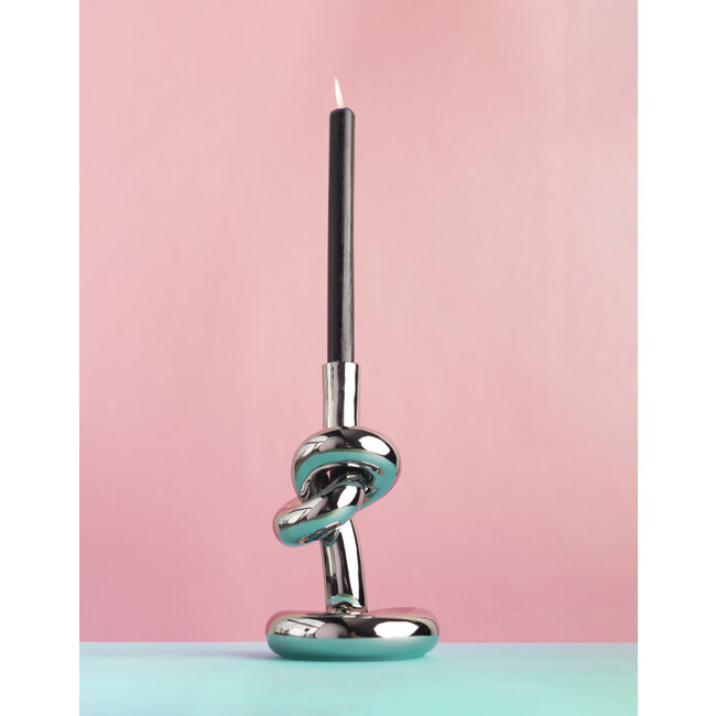 Werkwaardig - Knotted Candleholder - silver
