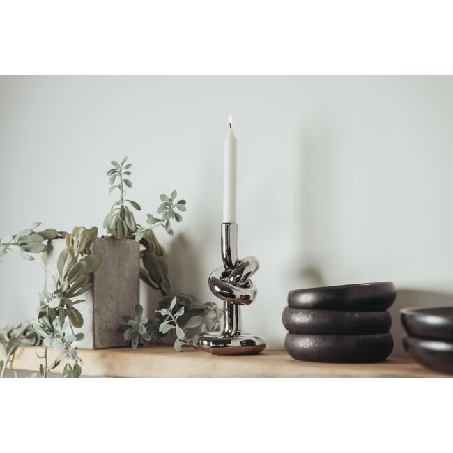 Werkwaardig - Geknoopte Kandelaar Knotted - zilver