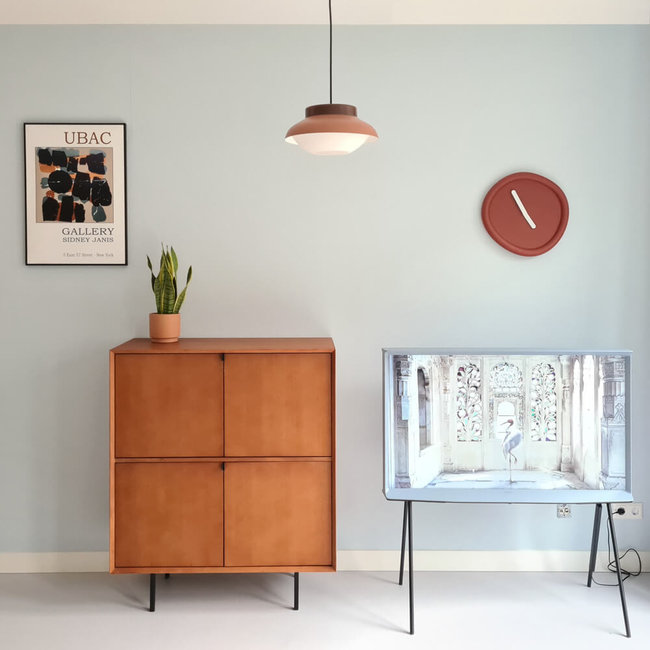 Werkwaardig - Wandklok Round Clock - dieprood