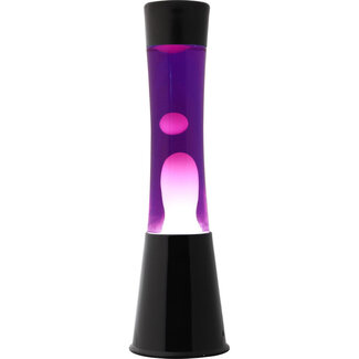 i-total Lampe à Lave - violet avec lave blanche - base noire