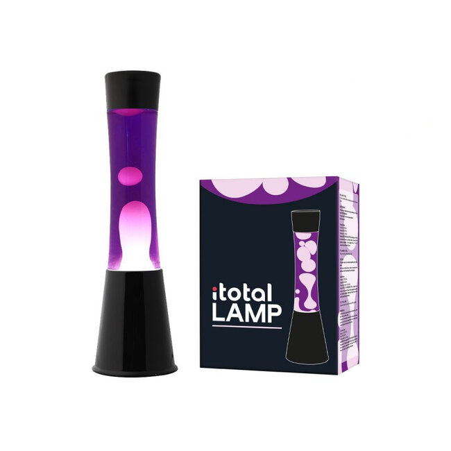 i-total - Lava Lamp - paars met witte lava - zwarte voet