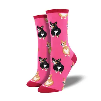 SockSmith Socks Corgi Butt - pink - women