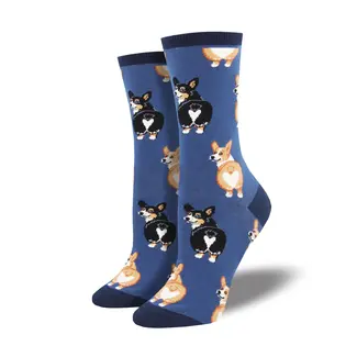 SockSmith Socks (W) Corgi Butt - blue