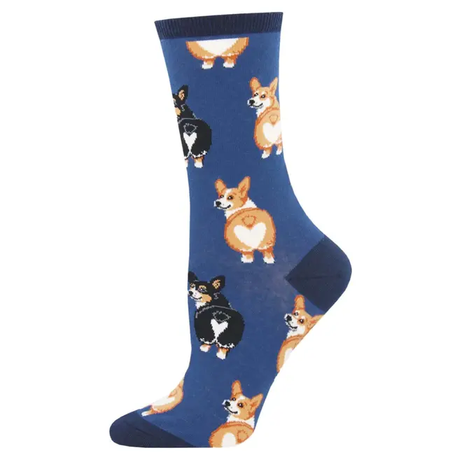 SockSmith - Socks Corgi Butt - blue - size 36-41 (women)