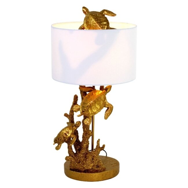 Werner Voß - Tischlampe - Tierlampe Schildkrötenbande - gold/weiß