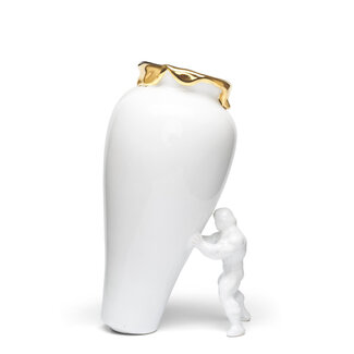 Jasmin Djerzic Vase My Superhero - large white/gold