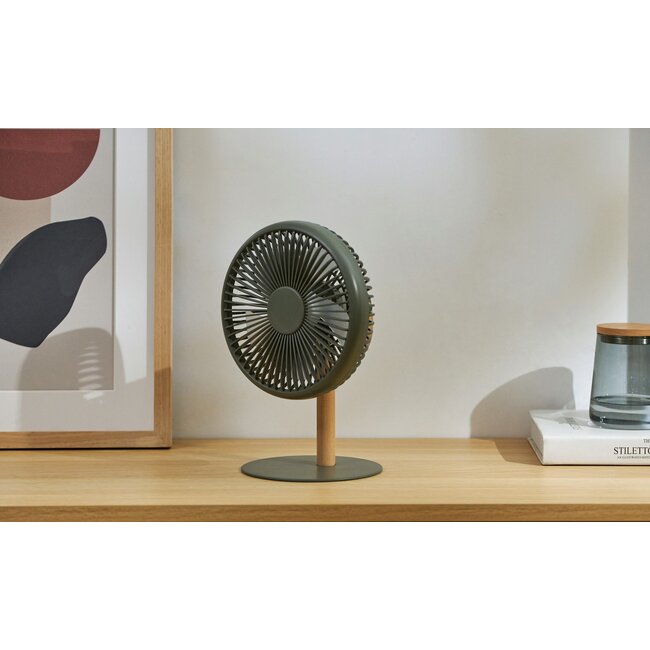 Gingko - Ventilateur Beyond - vert - avec veilleuse - portable - rechargeable - détachable