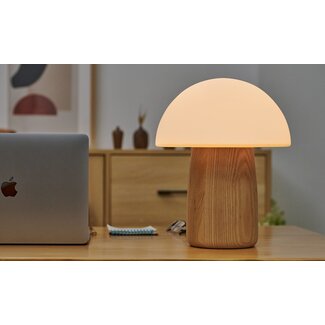 Gingko Alice Mushroom Lamp - ash wood