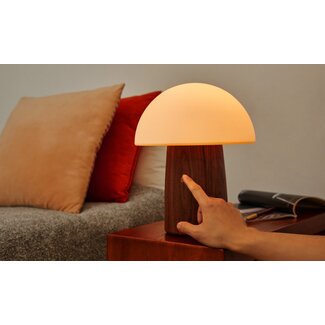 Gingko Alice Paddenstoel Lamp  - walnoot