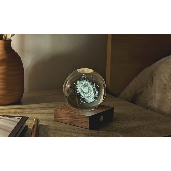 Gingko - Amber Crystal Ball Night Light - Galaxy
