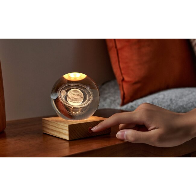 Gingko – Amber Crystal Ball Night Light - Saturn
