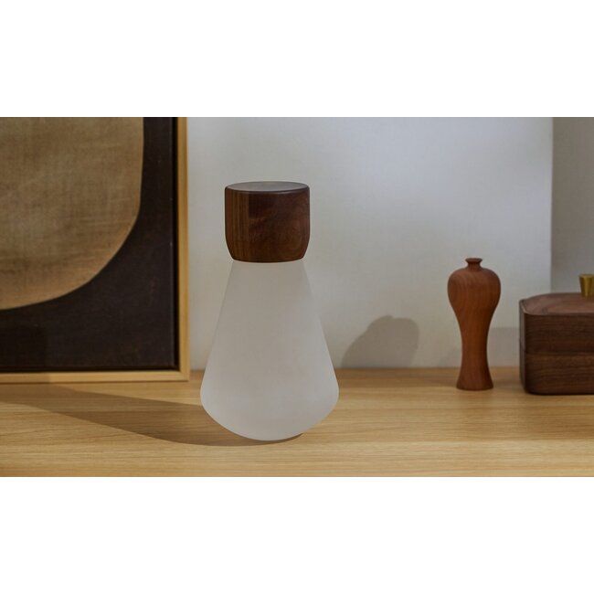 Gingko - Mood Lamp Pentagon Desk Bulb - large -  walnut - rechargeable - color changing