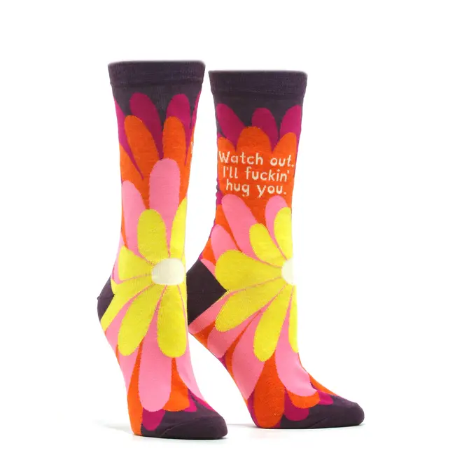 Blue Q - Socks Watch Out. I'll Fuckin' Hug You - size 36-41 (women)