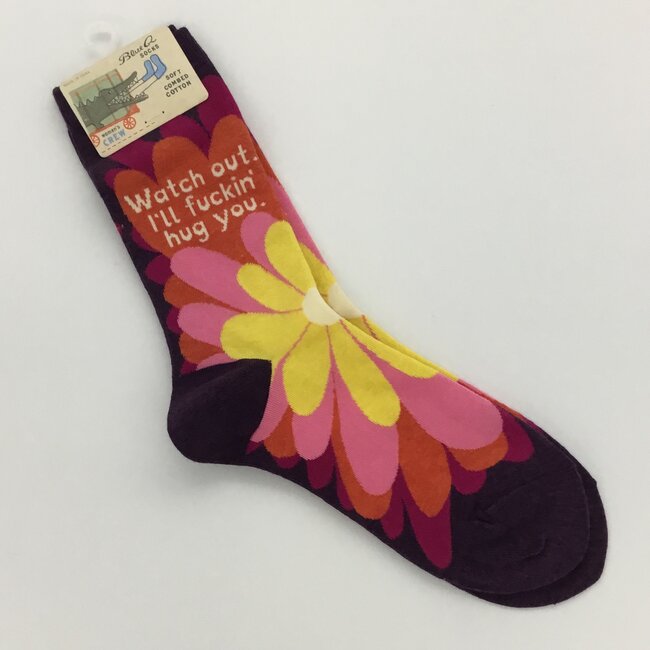 Blue Q - Socks Watch Out. I'll Fuckin' Hug You - size 36-41 (women)