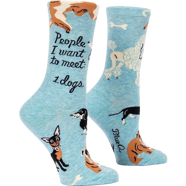 Blue Q - Socken  People I Want To Meet: Dogs - Größe 36-41 (Damen)