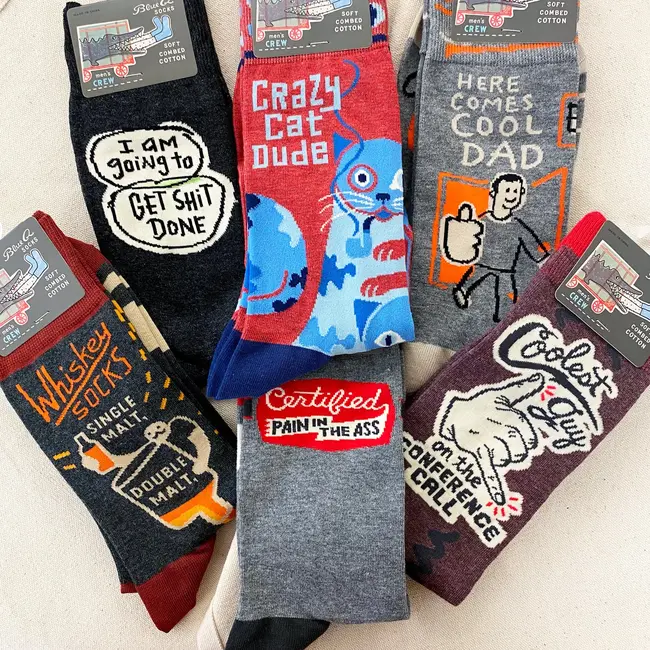 Blue Q - Sokken / Kousen Crazy Cat Dude  - Poes - maat 40-46 (mannen)