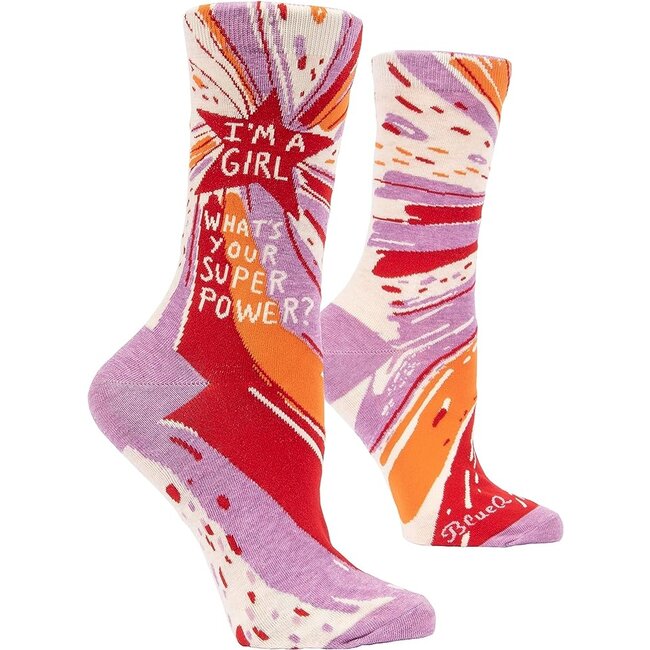 Blue Q - Chaussettes I'm A Girl What's Your Super Power - taille 36-41 (femmes)
