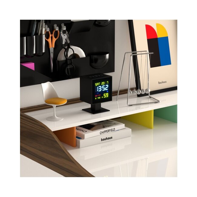 Newgate - Retro Alarm Clock Monolith - black