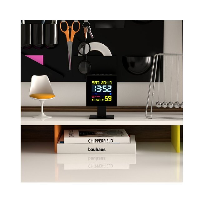 Newgate - Retro Alarm Clock Monolith - black