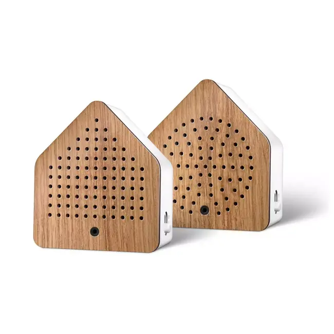 Relaxound - Détecteur de mouvement Zirpybox Bois - lot de 2 - Sons de cricket et de sauterelle - rechargeable