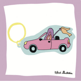 KUT.illustraties Keyring Pussy Slut Car