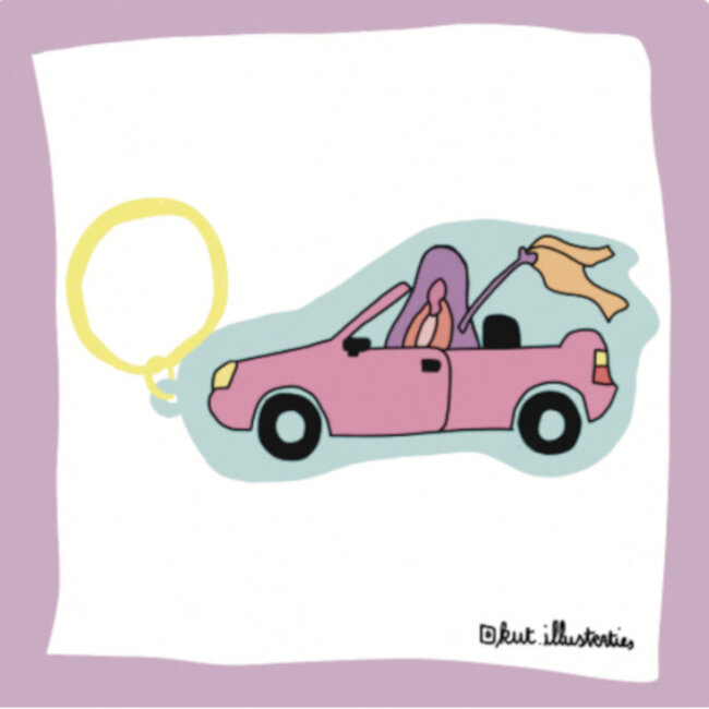 KUT.illustraties Porte-Clés Voiture de Salope Minou